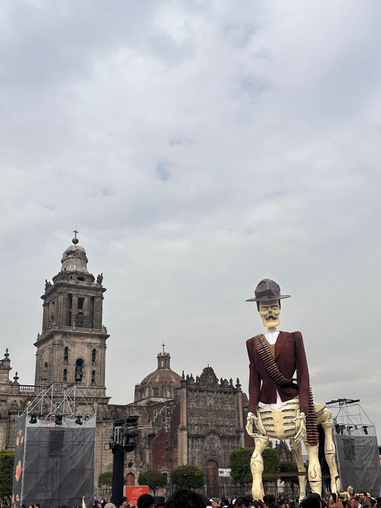El Zócalo in Mexico City decorated for dia de los muertos in 2023