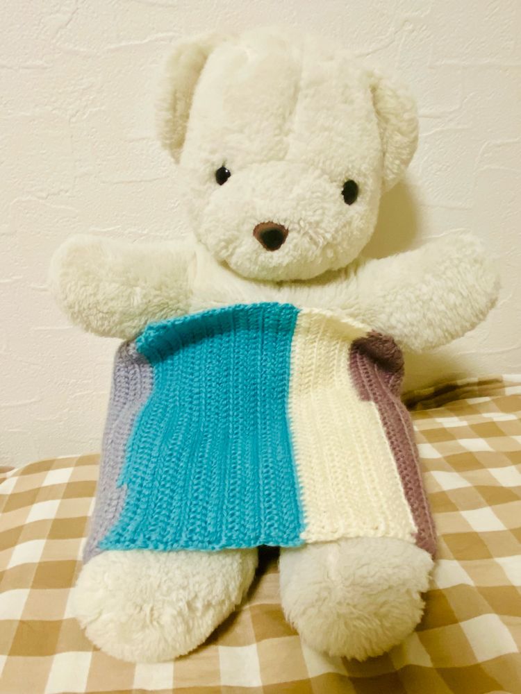 手編みの腹巻きの写真