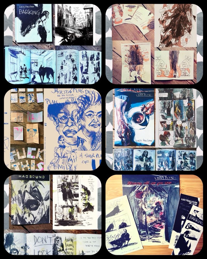 Selection of comics by Lucy Sullivan available from her website including BARKING, HAGBOUND & SHELTER: Early Doors