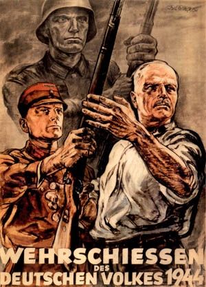Wehrschiessen des Deutschen Volkes 1944
[Young man and old man sharing a rifle]