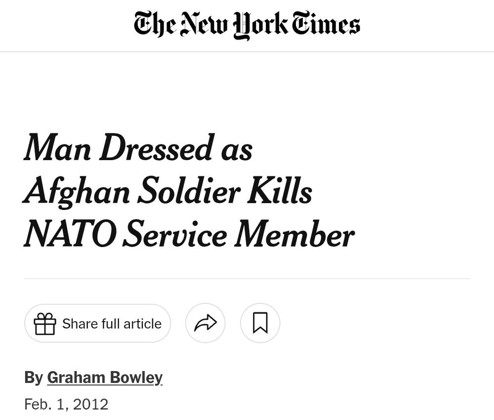 NYT: Man dressed as Afghan soldier kills NATO service member
Feb. 1, 2012