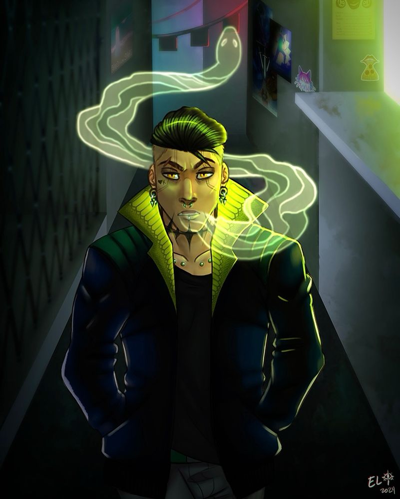 A character painting of Miles ‘Danger’ Lockhart