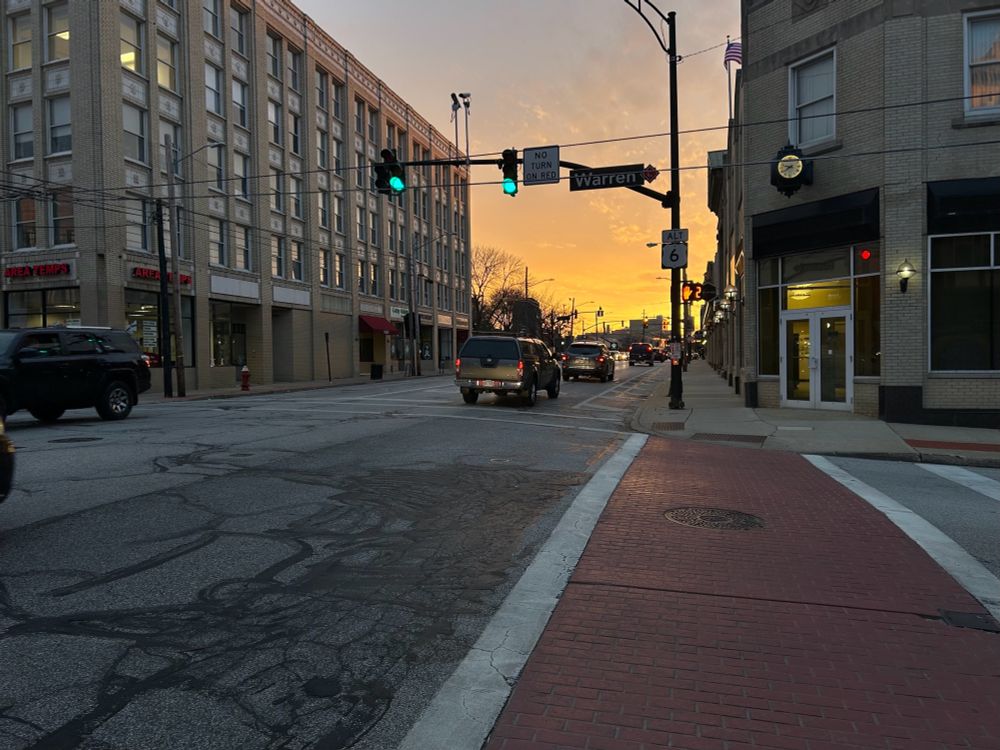 Detroit Avenue at sunset