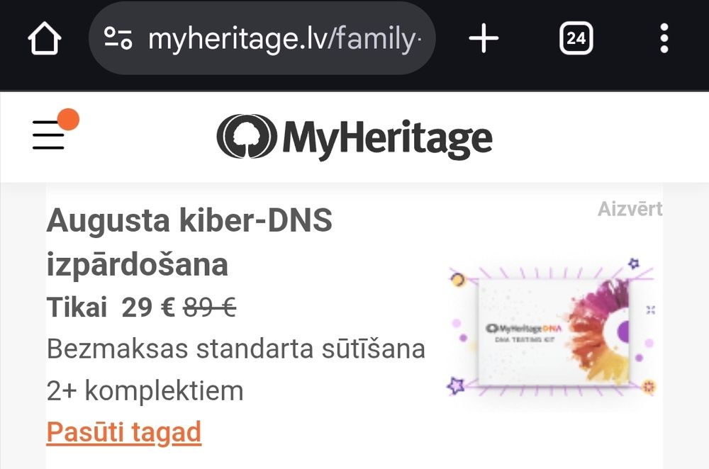 myHeritage DNS tests ar atlaidi