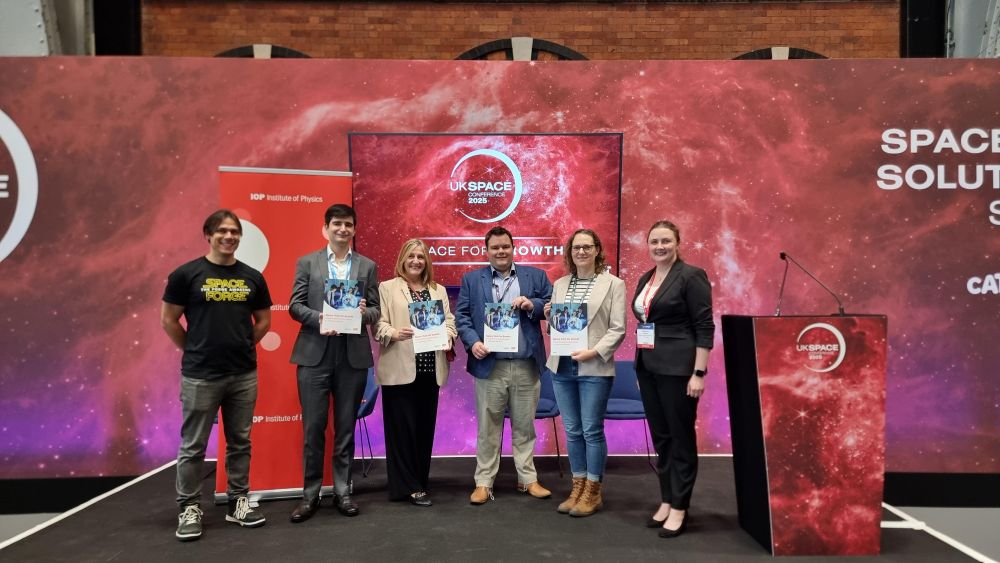 (L-R) Neil Monteiro, Louis Barson, Anne Crean, James Cornish, Alex Davies, Rebecca Harwin