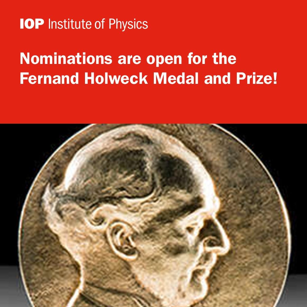 Image of Fernand Holweck on a coin with text Nominations are open for the Fernand Holweck Medal and Prize.