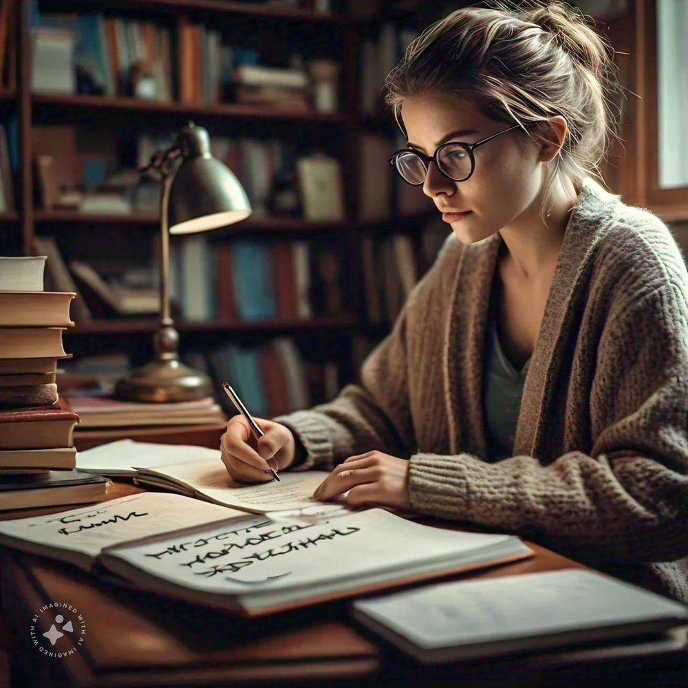 "/imagine a writer committing to write a flash fiction everyday with the help of prompts"

Meta AI's Image.