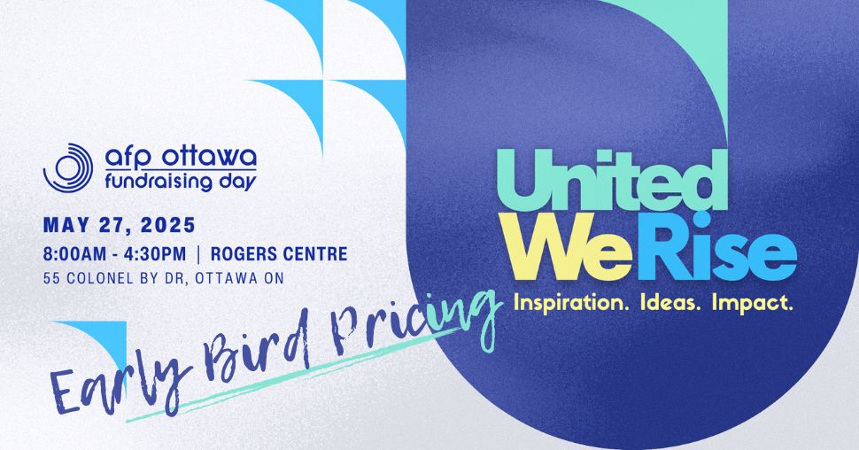 AFP Ottawa fundraising day graphic showing early bird pricing special. 