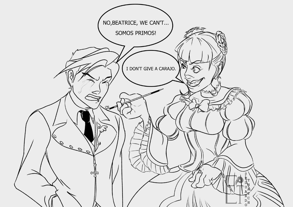 Usiromiya Buttler tells Beatrice: "No,Beatrice, We can't!" Beatrice ansers "I don't give a carajo"
This is a translated parody of an infamous fanfic were Dora the Explorer and her cousin Diego has the same conversation.