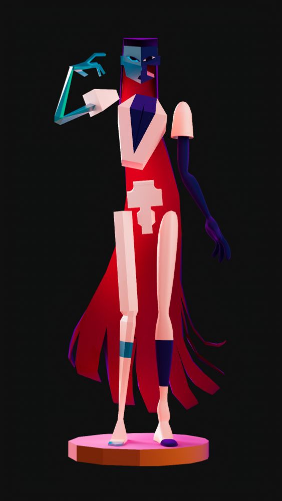 A close up shot of the person from the second image. They are in the same pose