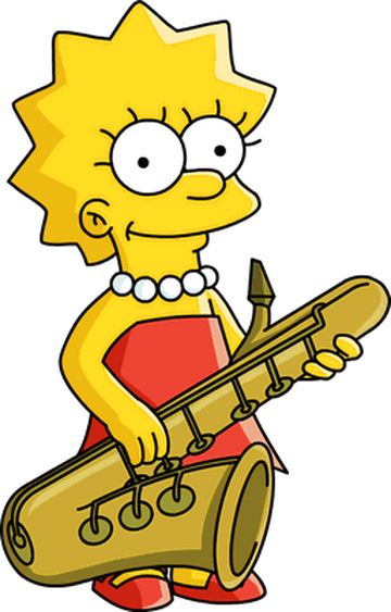 Lisa Simpson holding her sax