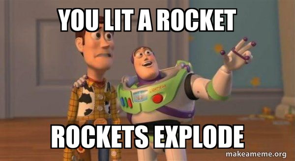 The Buzz explaining to Woody Toy Story meme with the caption: 