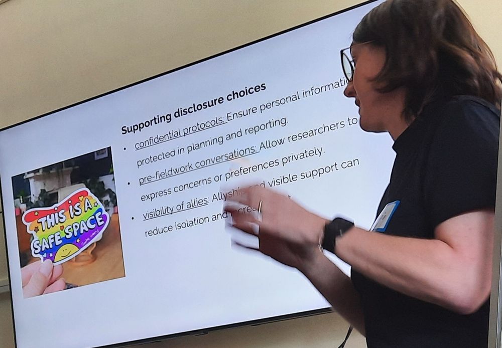 A slide of a presentation about supporting disclosure choices in fieldwork 