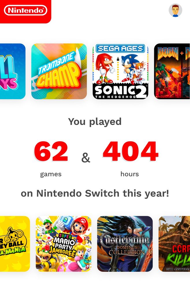Nintendo year in review grid