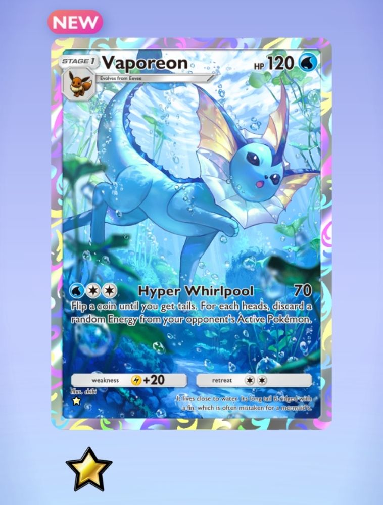 Rainbow Vaporeon card