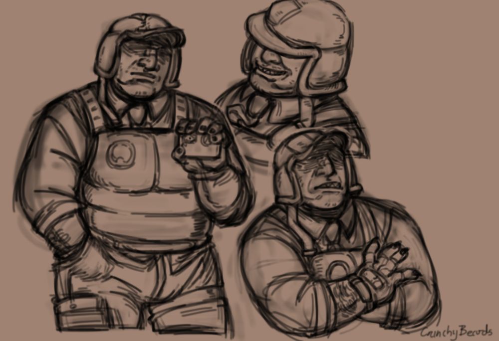 The uncoloured version of the prior sketches with no text.
