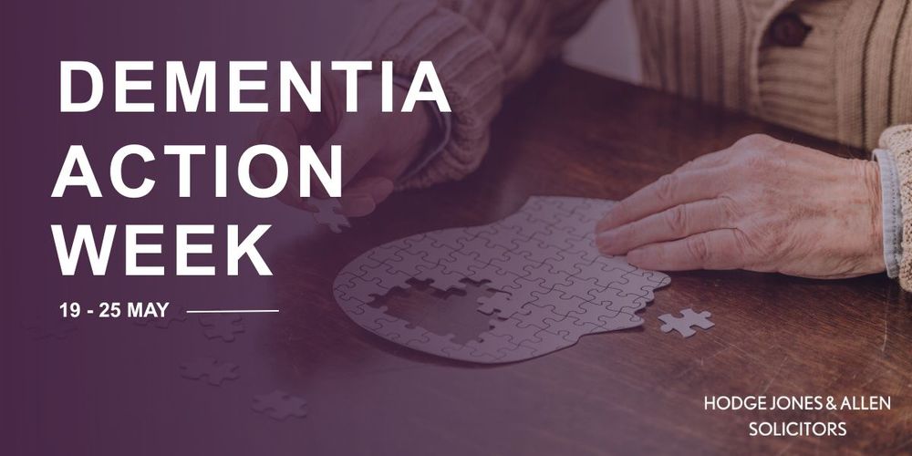 Text - Dementia Action Week

Image - Elderly hands putting a jigsaw together