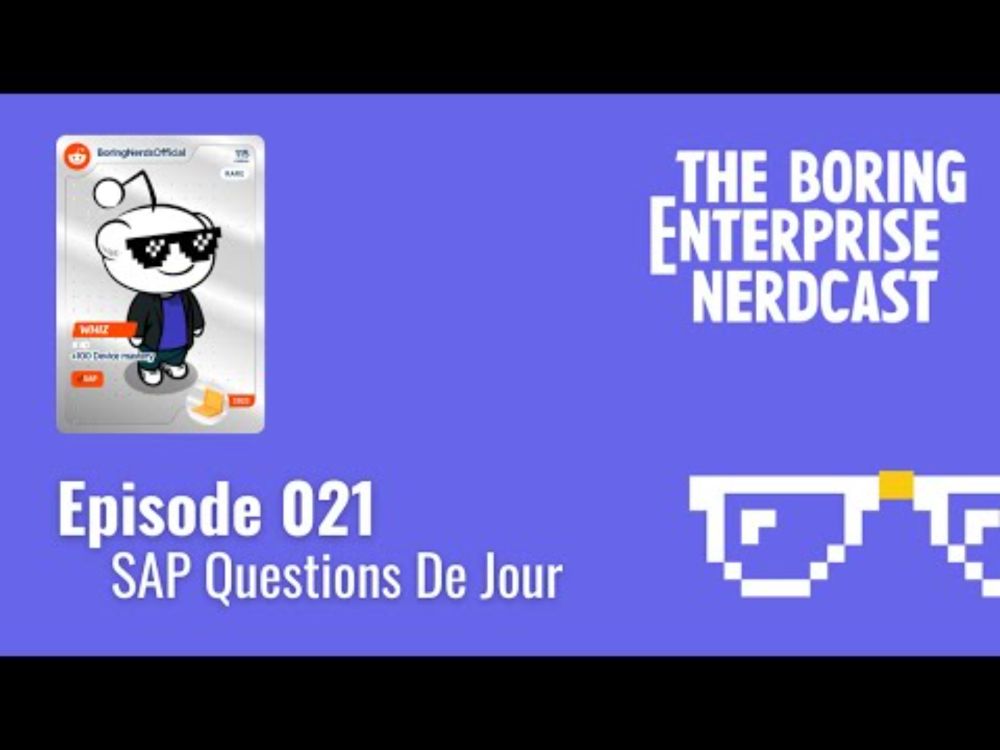Boring Enterprise Nerdcast Episode 021: SAP Questions De Jour