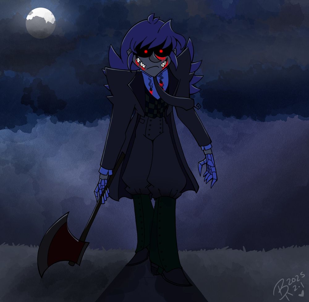 Used the intimidating pose of Alastor from Daisies MV/Cover Art as pose and coloring practice for this 