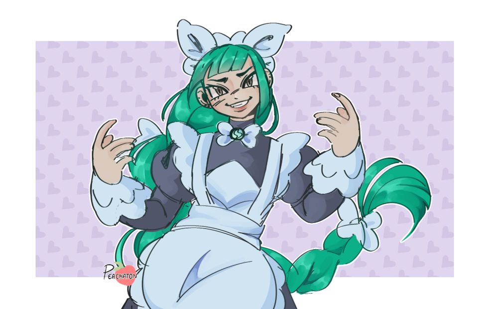 a coloured rough sketch of lebanne from pokemon Z-A