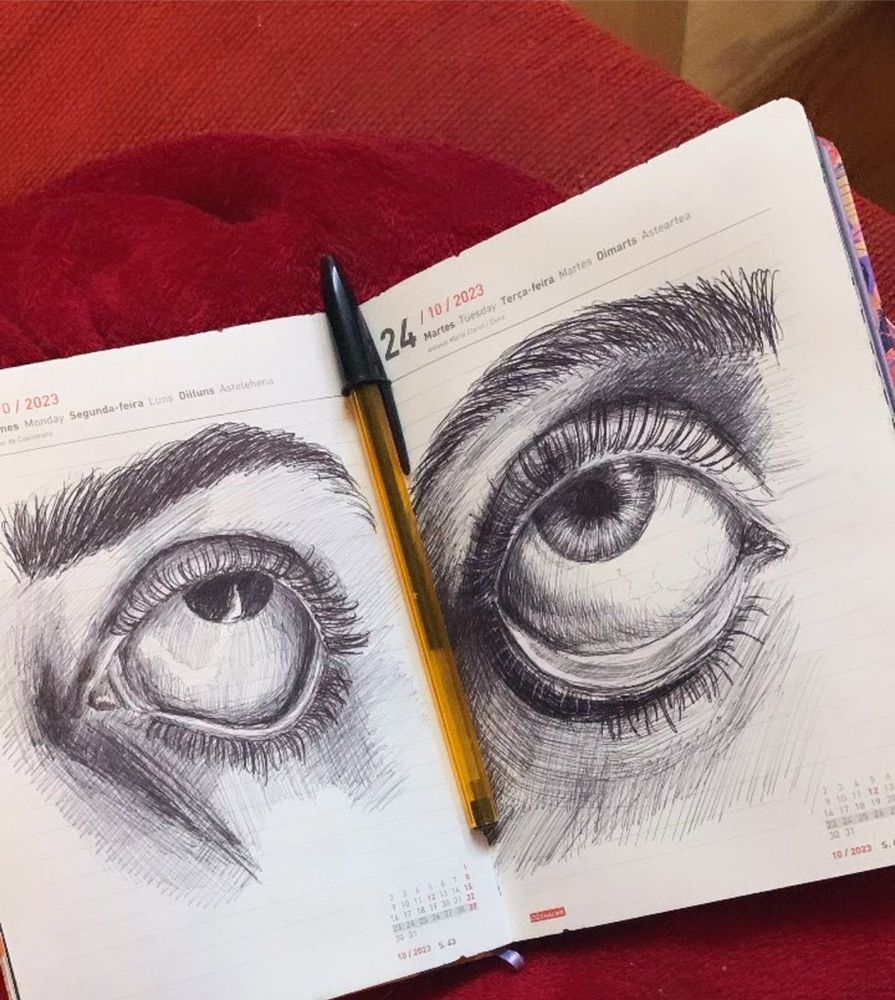 Ojos con boli bic
