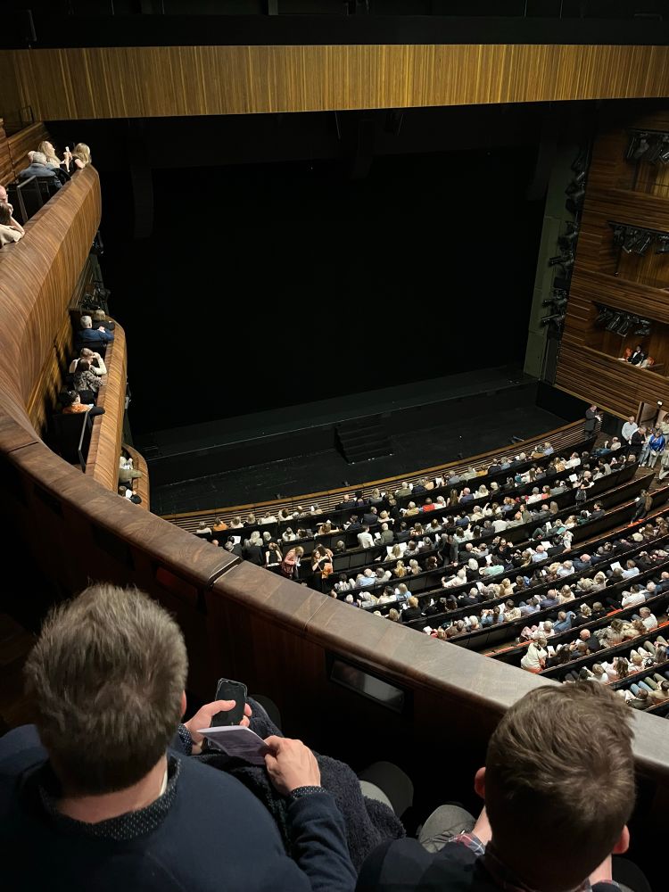 A view of the stage of the Oslo opera house from the 4th last row.