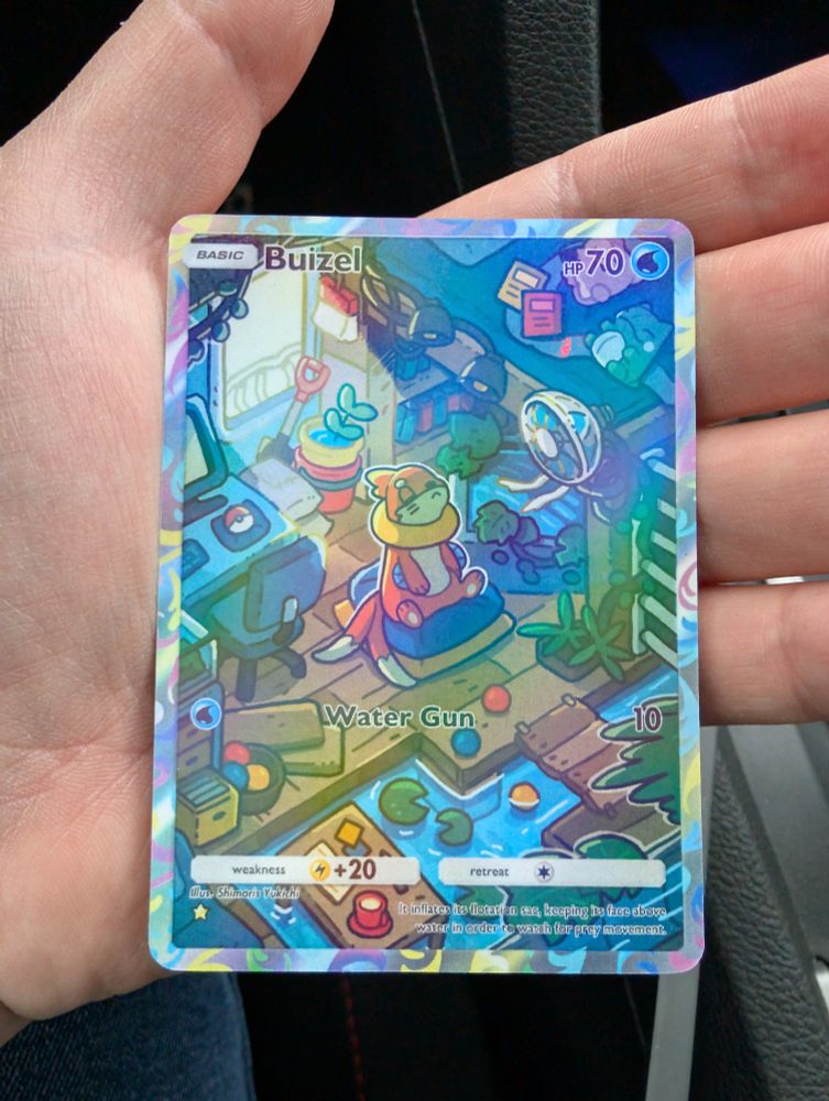 Pokemon TCG Pocket Buizel Full Art card IRL