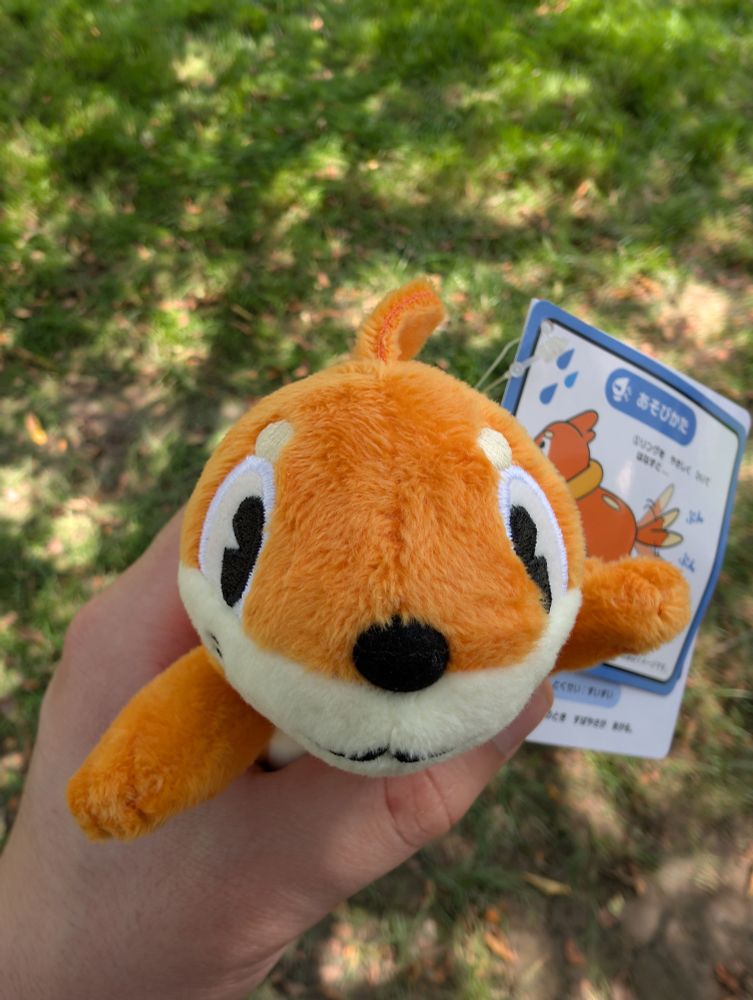 Buizel plushie facing camera
