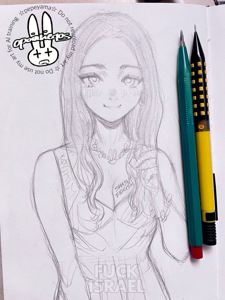 アナログ絵でおでこを出す練習