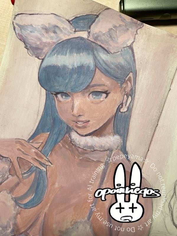 アクリル絵の具ラフ塗り1回目（ぐぅううえぇぇぇ