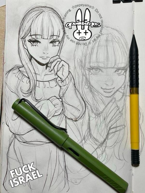 塗り練習用線画描きました