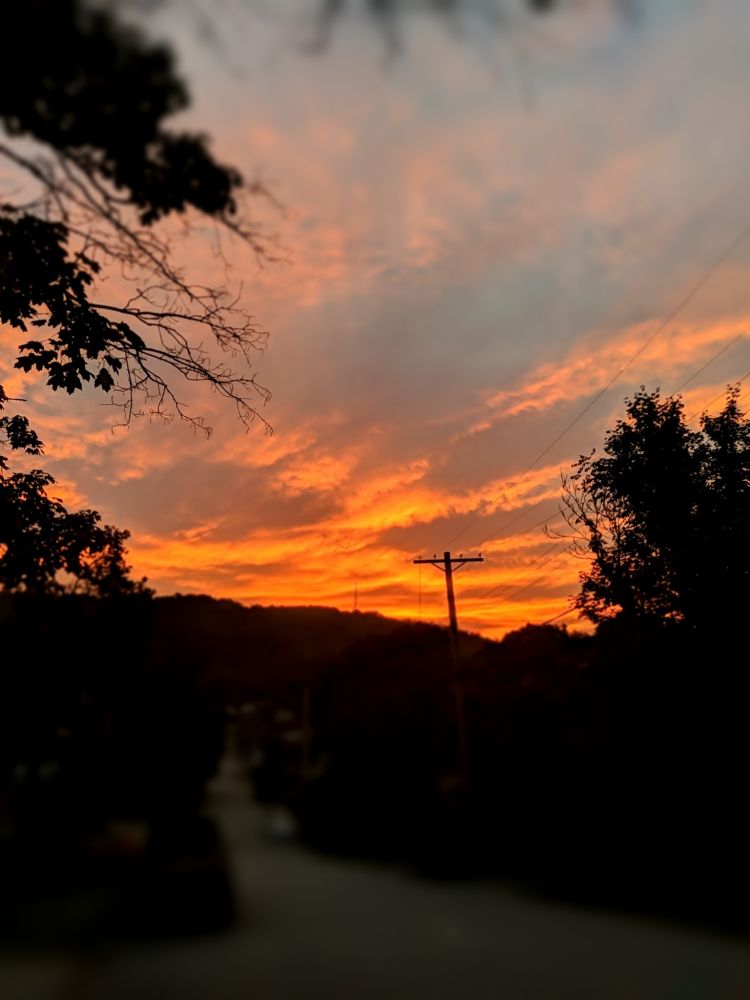 Sunset over suburbs
