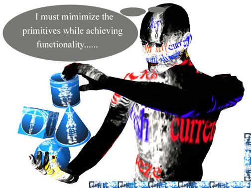 i must mimimize the primitives while achieving functionality......