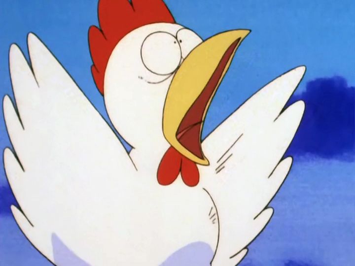 Squawking chicken from an early episode of Dragon Ball