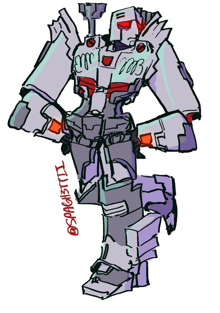 Doodle of Megatron from Transformers More than Meets the Eye