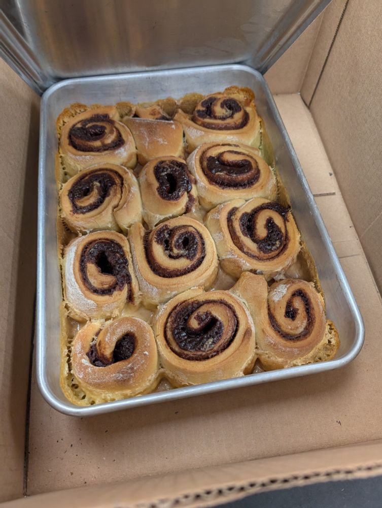 Baked cinnamon rolls, unfrosted