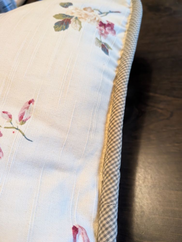 Pillow with seam repaired.