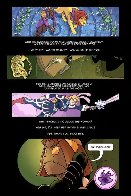 A page from the Webcomic Saffron and Sage, where Toast is revealed to be the mysterious speaker from the previous page. 