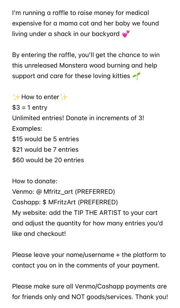 Details on how to enter the raffle