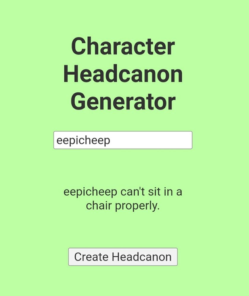 Character headcanon generator says "eepicheep can't sit in a chair properly." 