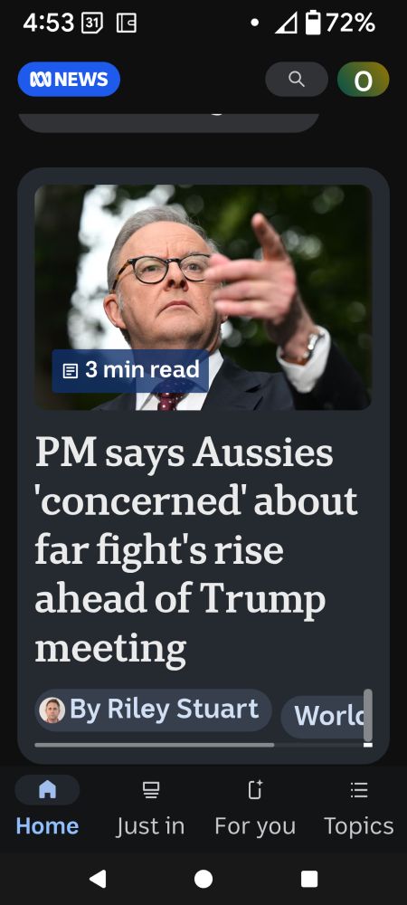 Screen grab of "far fight" news story headline 