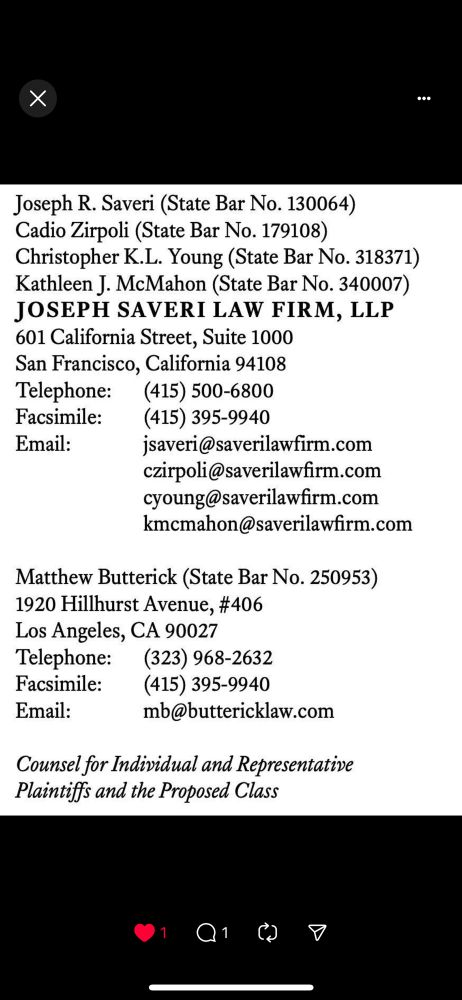 Contact information for the attorneys who are representing the class action lawsuit against m3t@