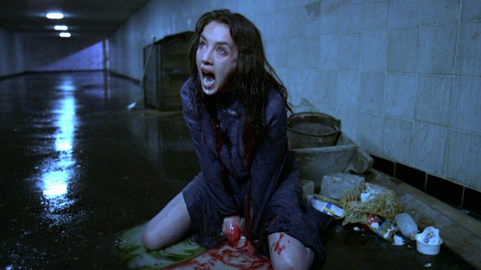 Isabelle Adjani in ‘Possession’, kneeling in a dank subway, screaming, foaming at the mouth, blood on her hands 