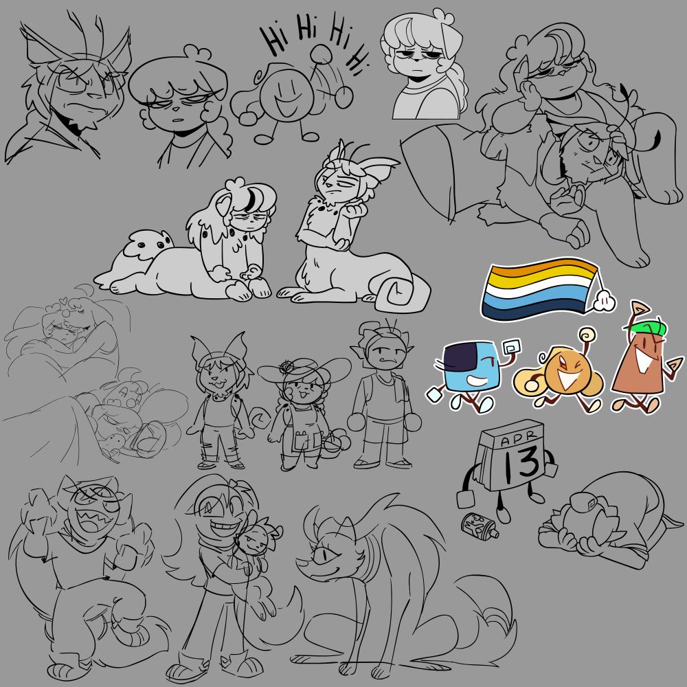 Various sketches of my personas