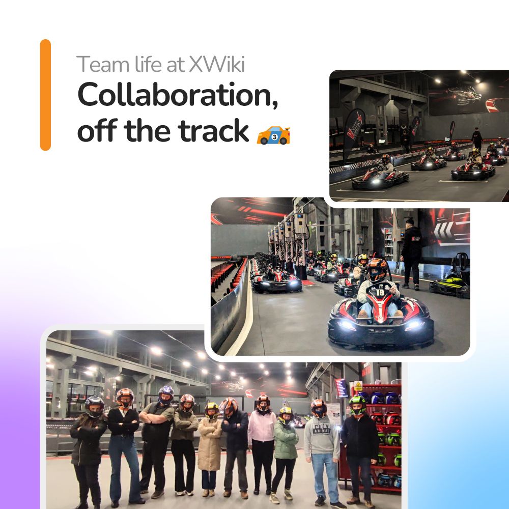 Off-site team activity at karting