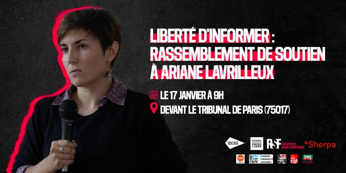 affiche pour le rassemblement en soutien à Ariane Lavrilleux