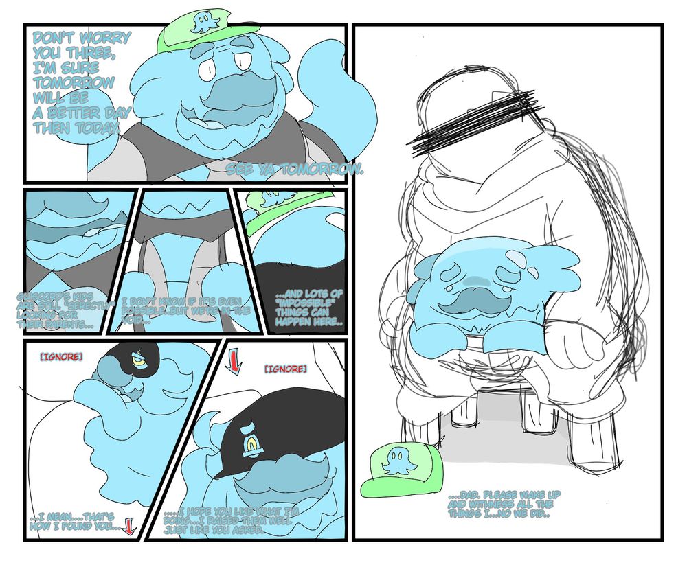 Guide talks to a empty husk of his dad, [choosing] to ignore the obvious and inescapable truth.