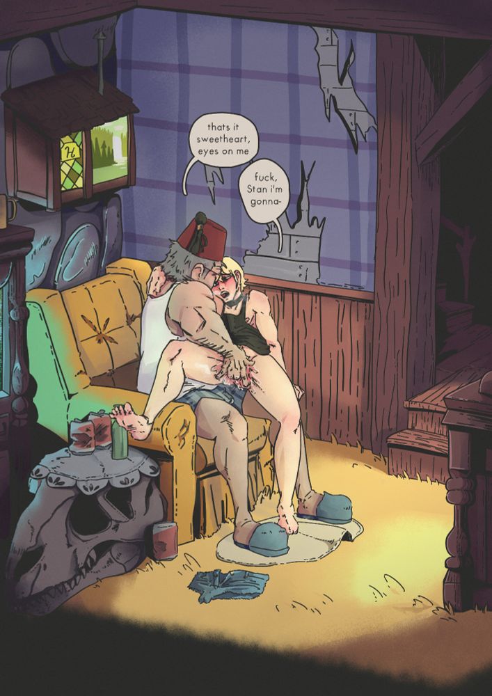 Kouens shorts have been disgarded on the floor and kouen has an arm around stans neck as he fingers him, stan turned to him saying "thats it sweetheart, eyes on me" while a flush faced kouen looks back at him speaking "fuck stan, i'm gonna-"