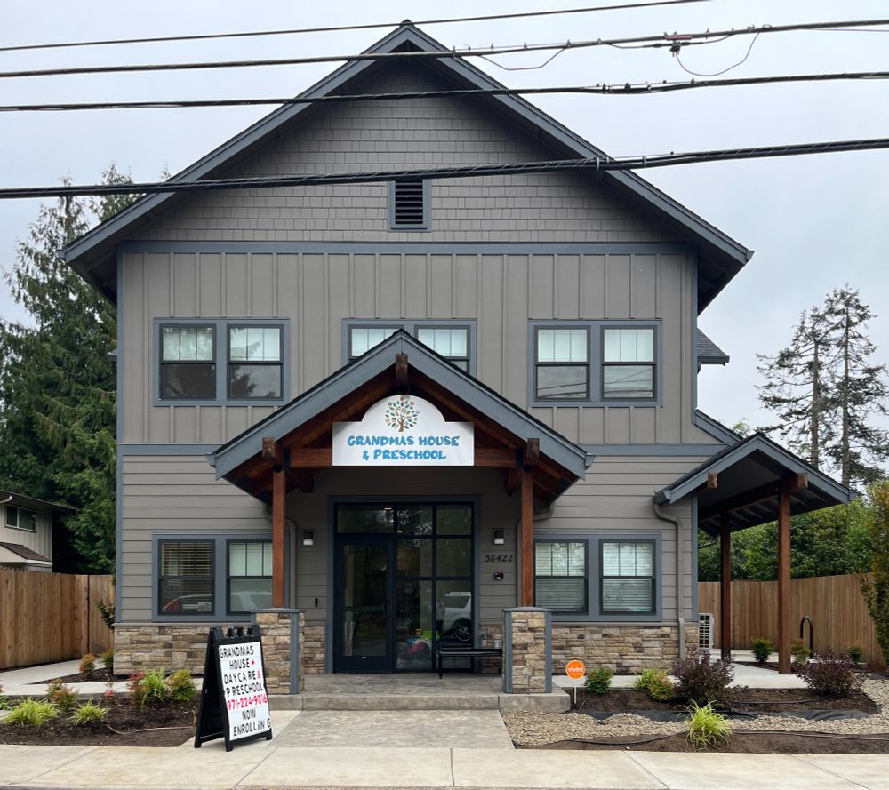 2 story daycare facility that has no off-street parking or driveway.