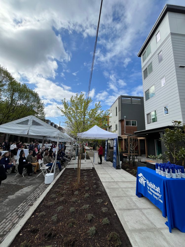 Crowd at building dedication